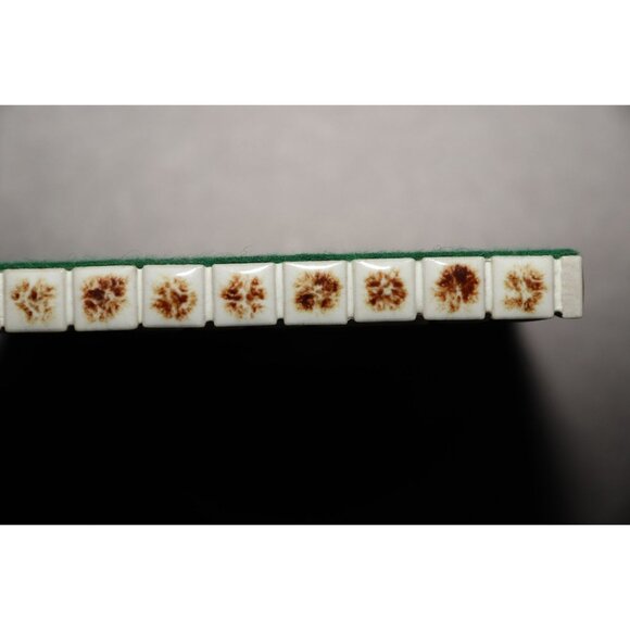 Vintage Handmade Mosaic Artistic Tile Turquoise White Brown Tiled Pieces Felt - Picture 4 of 4